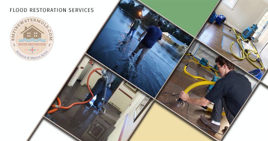 Water restoration services in Atlanta and Atlanta metro area. Water and flood repair. Water extraction. Water removal services. Emergency water and flood restoration services.